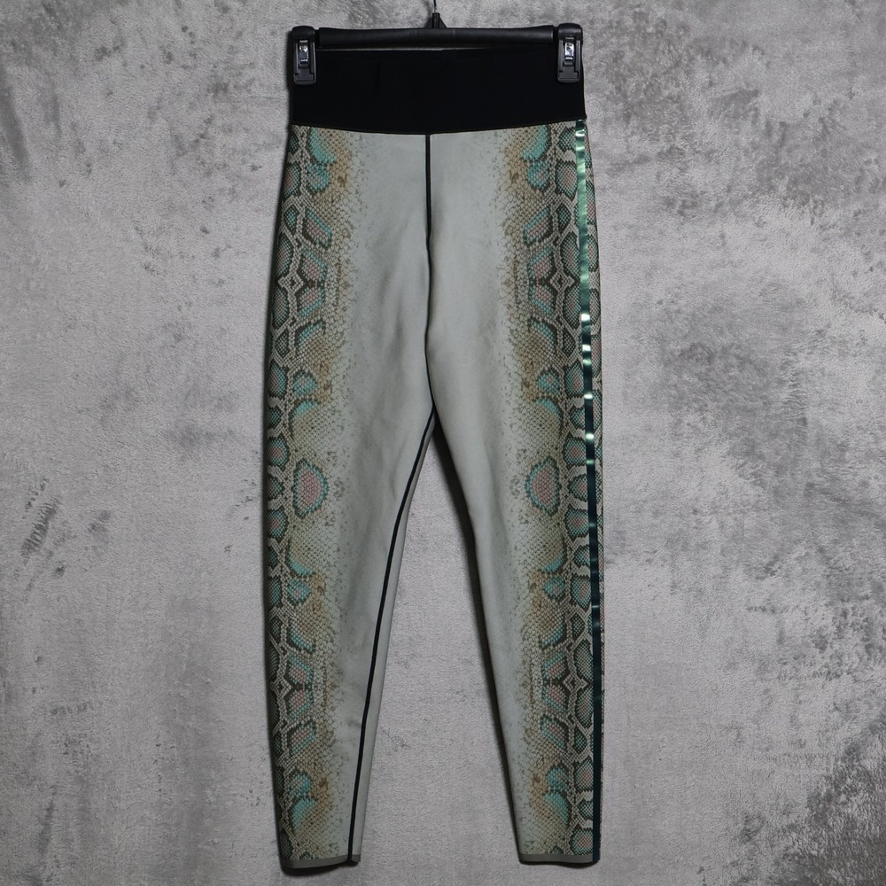 Ultracor Leggings Womens Medium Green Black Snakeskin Print Activewear Yoga - Picture 1 of 11